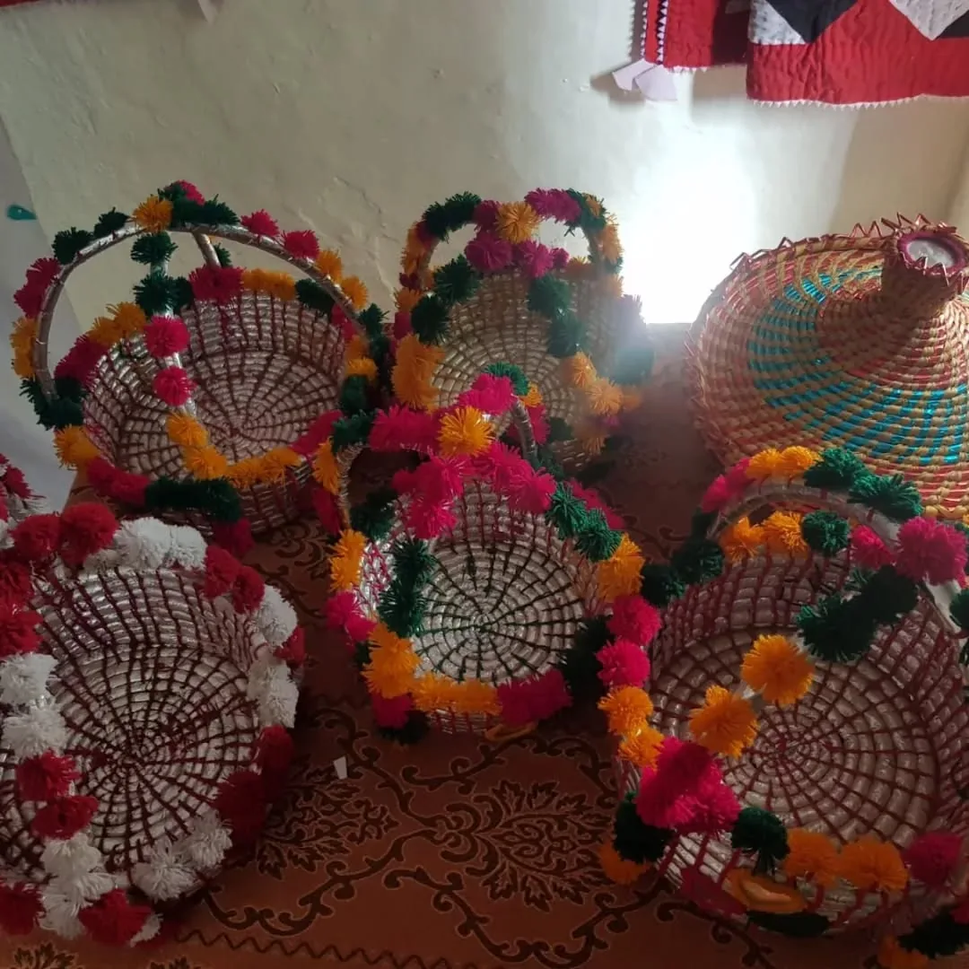 Handmade baskets made by vocational trainees